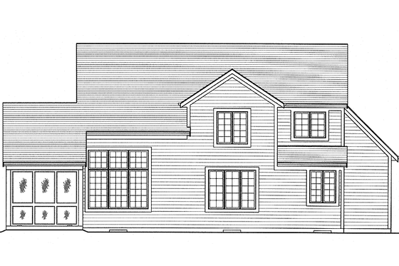Exterior - Rear Elevation for Colonial House Plan #46-792 - 4 bed, 2.5 bath