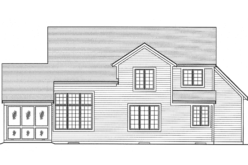 Architectural House Design - Exterior - Rear Elevation for Colonial House Plan #46-792 - 4 bed, 2.5 bath