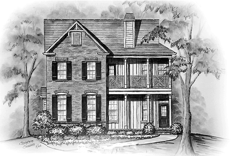 Home Plan - Country Exterior - Front Elevation Plan #54-222