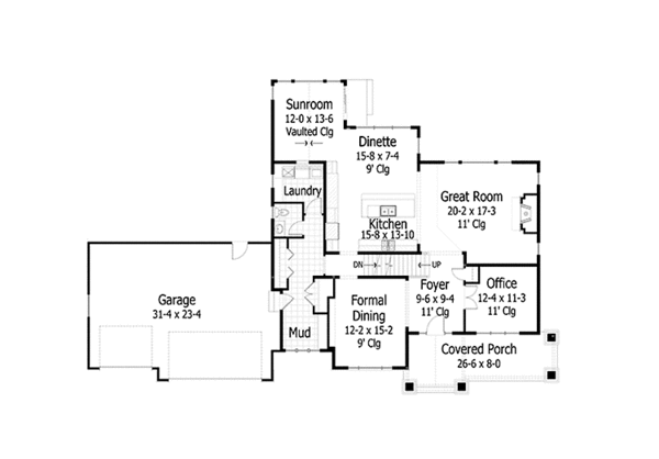 House Plan Design - Country Floor Plan - Main Floor Plan #51-1117