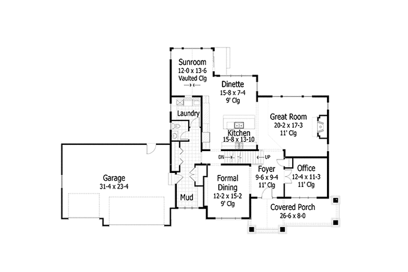 Home Plan - Floor Plan - Main Floor for Country House Plan #51-1117 - 4 bed, 2.5 bath