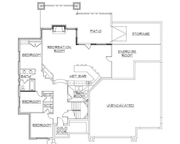 Architectural House Design - Log Floor Plan - Lower Floor Plan #945-134