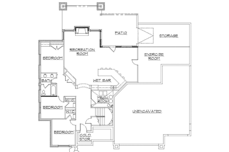 Home Plan - Floor Plan - Lower Floor for Log House Plan #945-134 - 3 bed, 2.5 bath