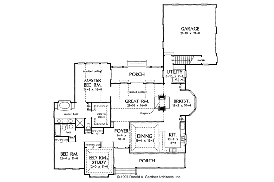 Floor Plan - Main Floor for Country House Plan #929-279 - 3 bed, 2 bath