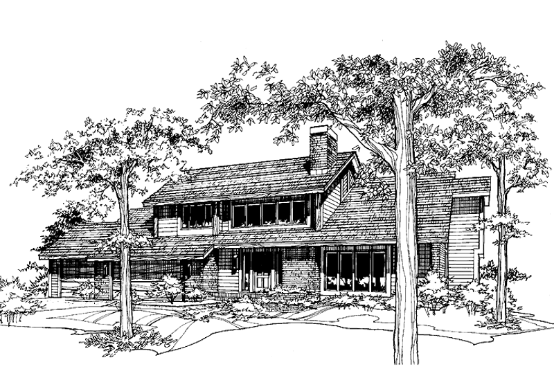 Dream House Plan - Contemporary Exterior - Front Elevation Plan #320-854