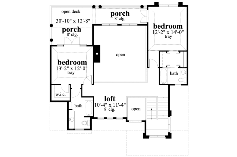 Architectural House Design - Floor Plan - Upper Floor for Mediterranean House Plan #930-116 - 3 bed, 3.5 bath