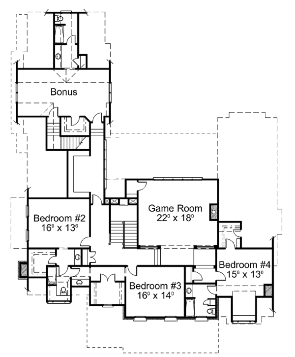 House Design - Colonial Floor Plan - Upper Floor Plan #429-327