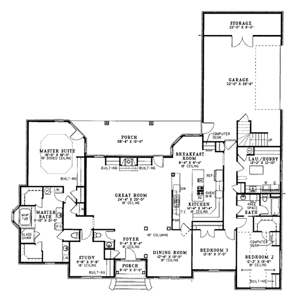 House Plan Design - European Floor Plan - Main Floor Plan #17-3038