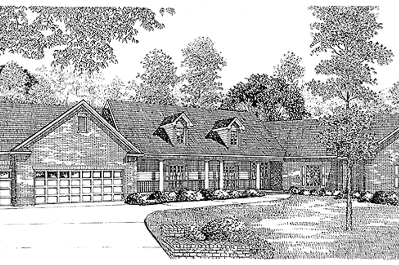House Blueprint - Country Exterior - Front Elevation Plan #17-2636