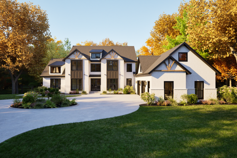 House Blueprint - Exterior - Front Elevation 2 for Contemporary House Plan #1116-9 - 4 bed, 3.5 bath