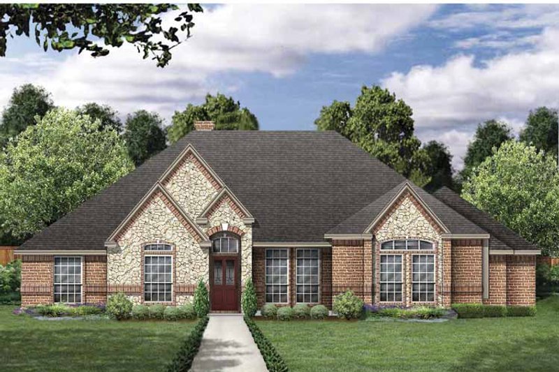House Blueprint - Exterior - Front Elevation 3 for Traditional House Plan #84-771 - 3 bed, 2 bath
