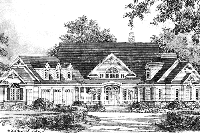 Home Plan - Exterior - Front Elevation 4 for Country House Plan #929-649 - 5 bed, 4 bath