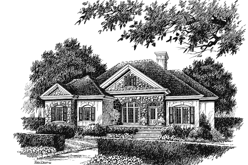 Home Plan - Country Exterior - Front Elevation Plan #429-221