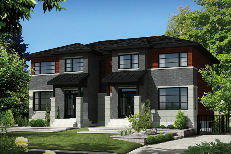 Dream House Plan - Contemporary Exterior - Front Elevation Plan #25-4397
