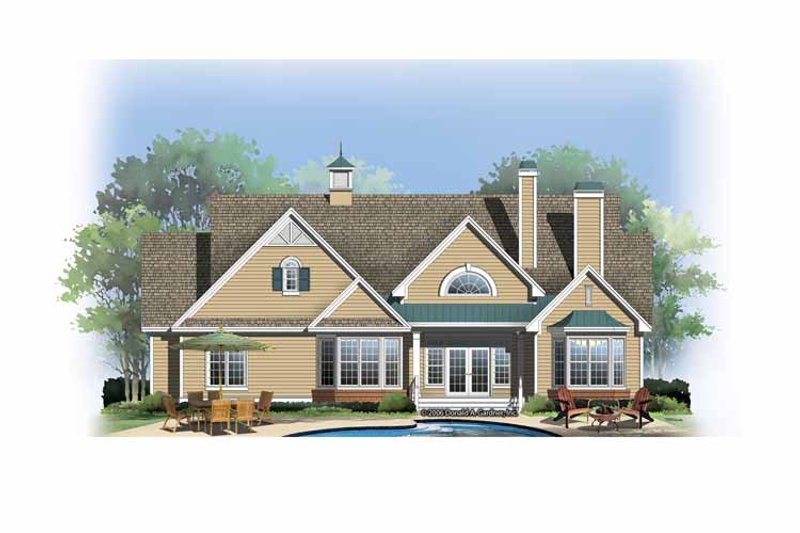 Home Plan - Exterior - Rear Elevation 1 for Ranch House Plan #929-858 - 3 bed, 2 bath