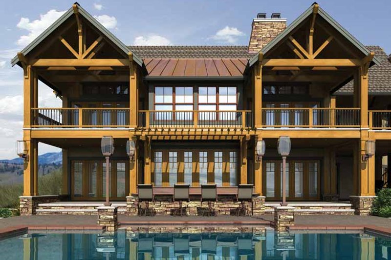 Dream House Plan - Exterior - Rear Elevation 3 for Craftsman House Plan #132-560 - 4 bed, 4.5 bath