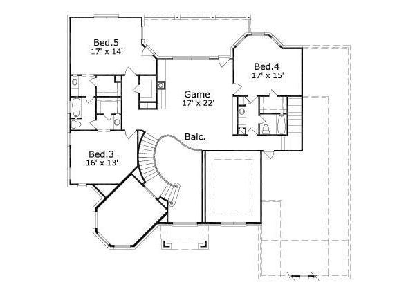 European Floor Plan - Upper Floor Plan #411-811