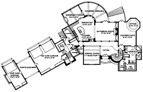 Architectural House Design - European Floor Plan - Main Floor Plan #413-126