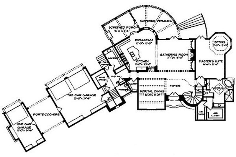 Home Plan - Floor Plan - Main Floor for European House Plan #413-126 - 4 bed, 4.5 bath