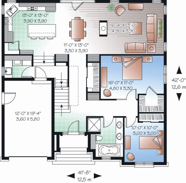 Home Plan - European Floor Plan - Main Floor Plan #23-2244
