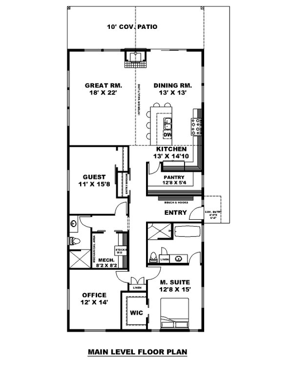 House Blueprint - Contemporary Floor Plan - Main Floor Plan #117-1002