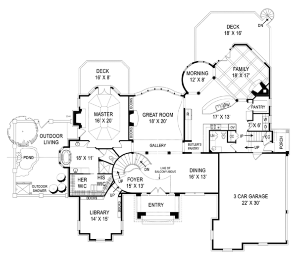Dream House Plan - European Floor Plan - Main Floor Plan #119-419