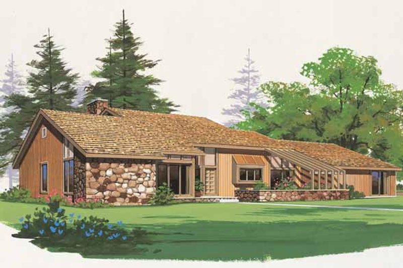 Home Plan - Contemporary Exterior - Front Elevation Plan #72-763
