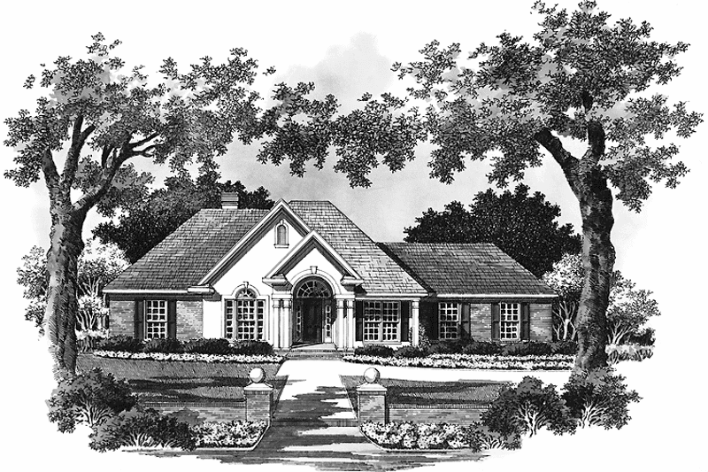 Home Plan - Exterior - Front Elevation 3 for Mediterranean House Plan #952-285 - 3 bed, 2 bath