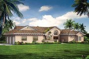 Mediterranean Style House Plan - 3 Beds 2 Baths 2086 Sq/Ft Plan #72-131 