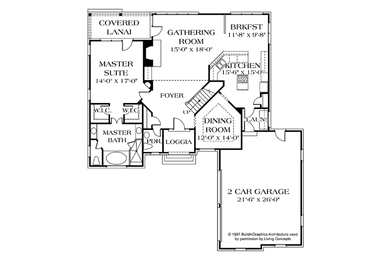 House Design - Floor Plan - Main Floor for Traditional House Plan #453-97 - 3 bed, 2.5 bath