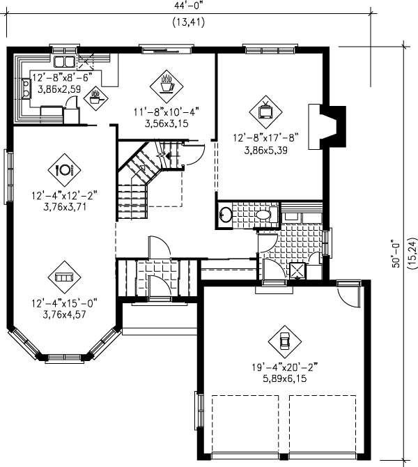 European Floor Plan - Main Floor Plan #25-2075