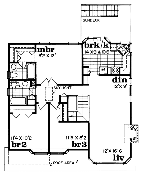 Dream House Plan - Contemporary Floor Plan - Upper Floor Plan #47-696
