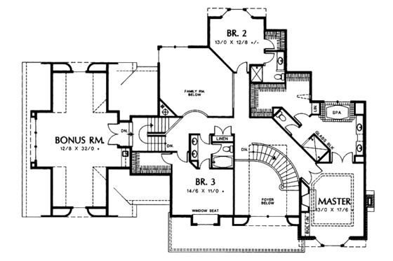 Floor Plan - Upper Floor for Craftsman House Plan #48-733 - 3 bed, 3.5 bath