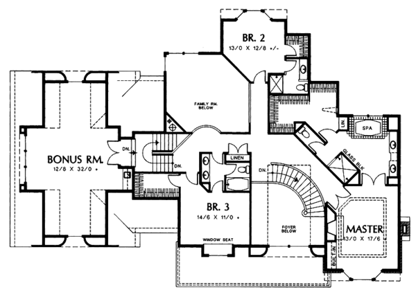 Dream House Plan - Craftsman Floor Plan - Upper Floor Plan #48-733