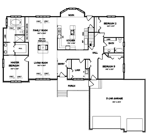 Home Plan - Country Floor Plan - Main Floor Plan #320-845