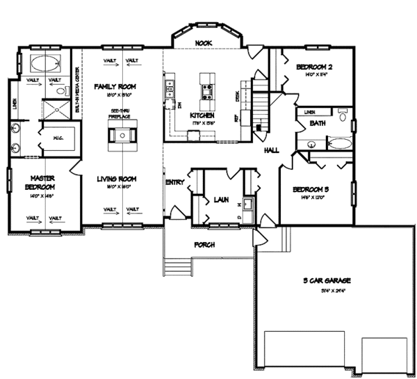 Dream House Plan - Country Floor Plan - Main Floor Plan #320-845