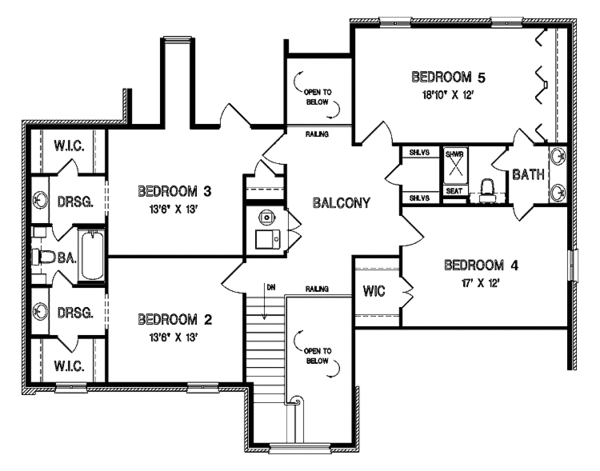 Dream House Plan - Contemporary Floor Plan - Upper Floor Plan #45-451