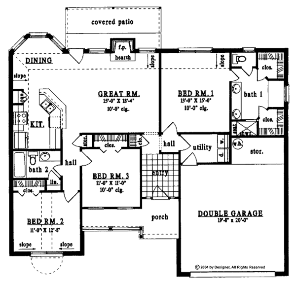 Architectural House Design - Country Floor Plan - Main Floor Plan #42-412