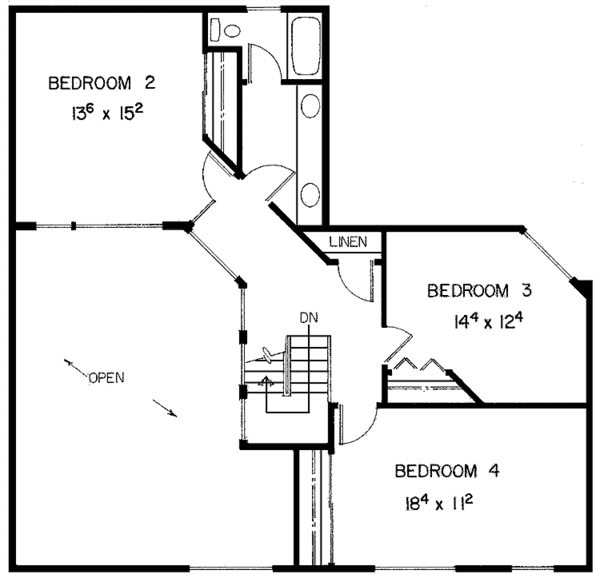 Home Plan - Traditional Floor Plan - Upper Floor Plan #60-999