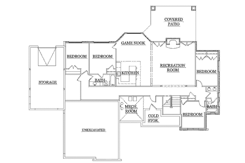 Home Plan - Floor Plan - Lower Floor for European House Plan #945-128 - 3 bed, 2.5 bath