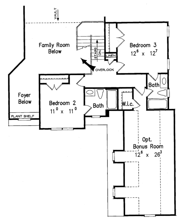 Architectural House Design - Colonial Floor Plan - Upper Floor Plan #927-103