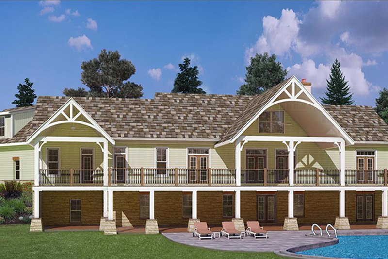 Architectural House Design - Exterior - Rear Elevation 4 for Craftsman House Plan #119-426 - 3 bed, 3.5 bath