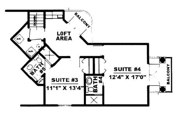 Architectural House Design - Mediterranean Floor Plan - Upper Floor Plan #1017-61