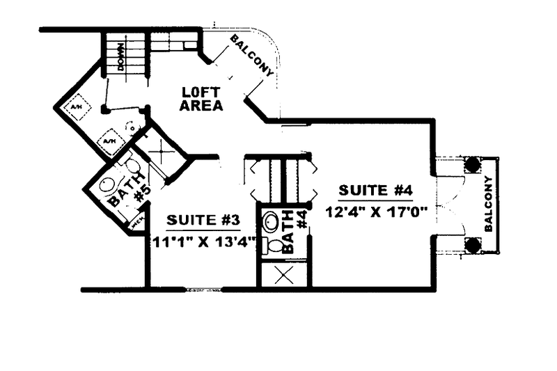 Dream House Plan - Floor Plan - Upper Floor for Mediterranean House Plan #1017-61 - 4 bed, 5 bath
