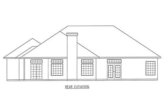 Exterior - Rear Elevation for Southern House Plan #437-17 - 3 bed, 2 bath