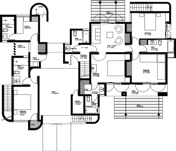 Contemporary Floor Plan - Main Floor Plan #912-1