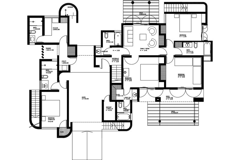 Contemporary Style House Plan - 5 Beds 5 Baths 2988 Sq/Ft Plan #912-1 ...