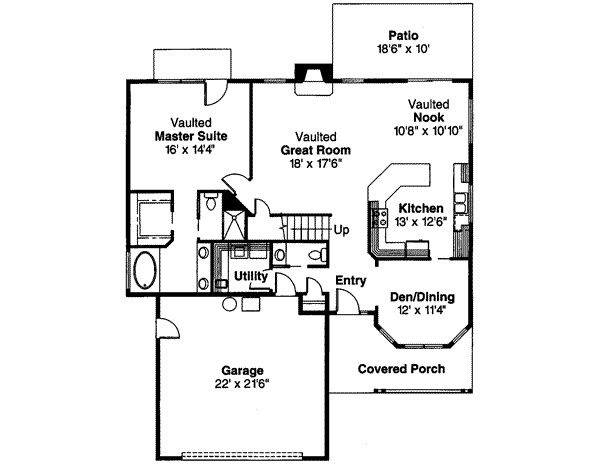 Farmhouse Floor Plan - Main Floor Plan #124-317