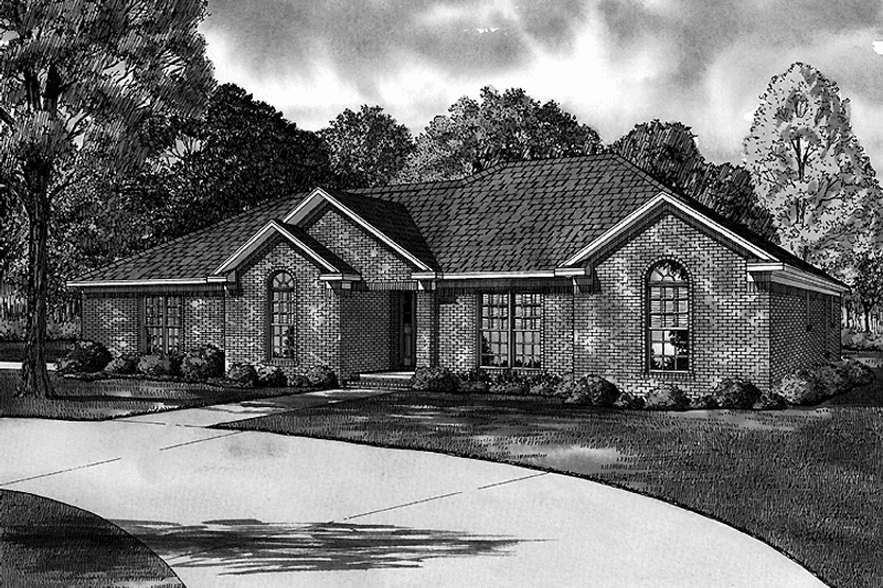 Dream House Plan - Exterior - Front Elevation 3 for Ranch House Plan #17-2750 - 3 bed, 2 bath