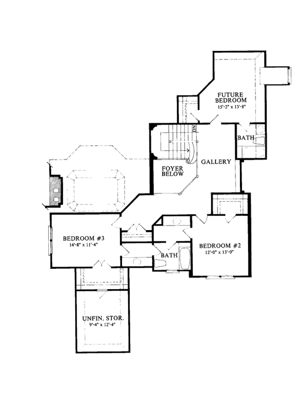 Dream House Plan - Tudor Floor Plan - Upper Floor Plan #429-233